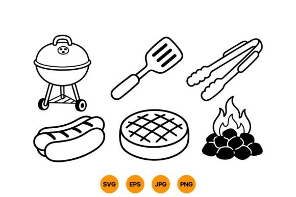 Barbecue Grill Clipart Set