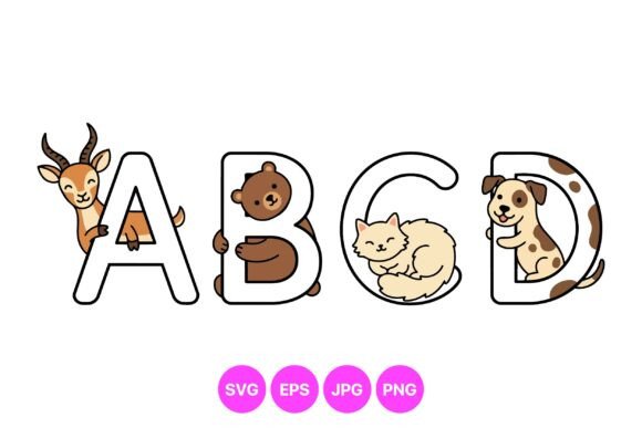 Cute Animal Alphabet Clipart