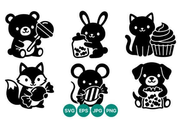 Cute Black White Animal Cartoon Vector