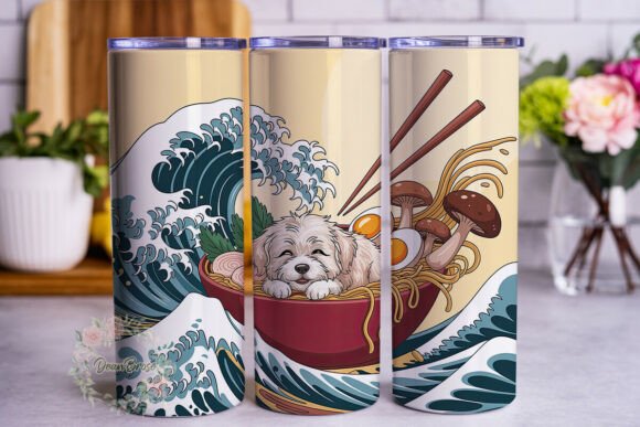 Cute Dog Ramen Noodle Wrap 20oz