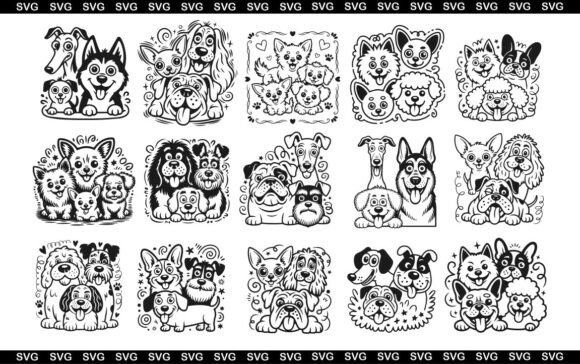 Cute Dogs Doodle Vector Set
