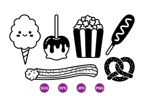 Cute Fair Food Clipart Set