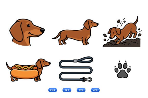 Dachshund Cute Clipart Pack
