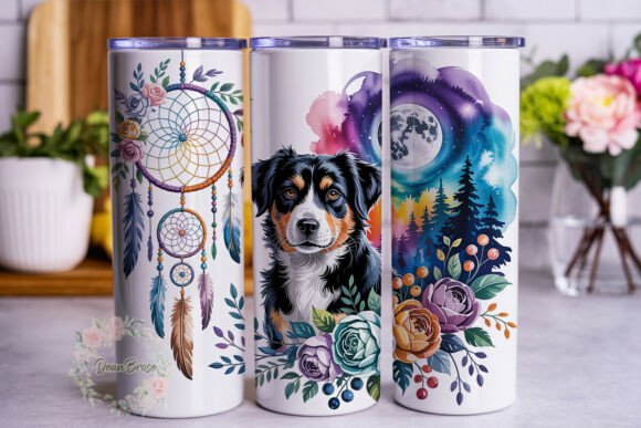Dog Dreamcatcher Night Sky 20oz Tumbler