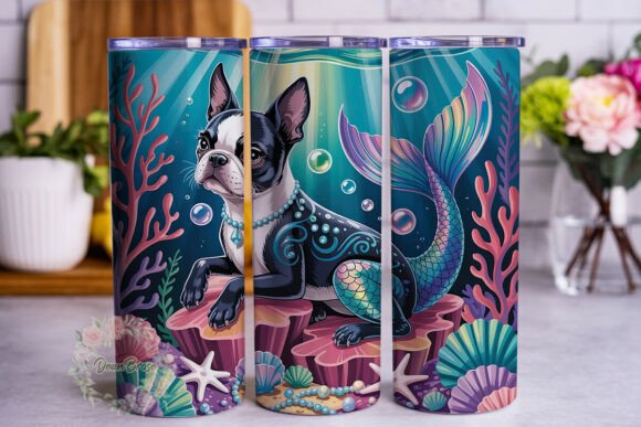 Dog Mermaid Underwater Magic 20oz Tumble