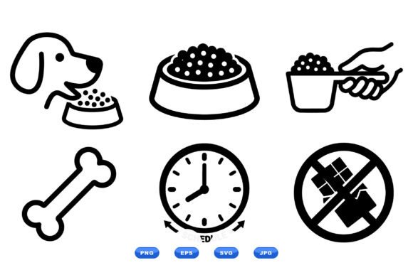 Minimal Pet Feeding Icons