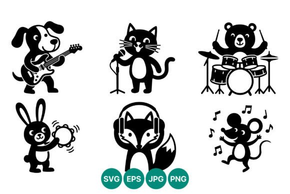 Musical Animals Playing Instruments