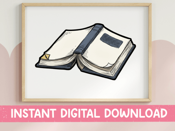 Open Book Cartoon Illustration