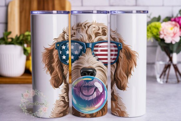 Patriotic Dog Bubble Gum 20oz Tumbler Wr