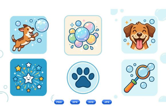 Playful Puppy Bubble Icons
