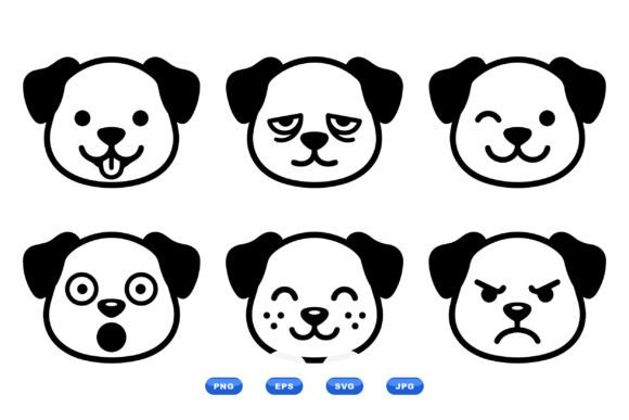 Playful Puppy Emoji Faces