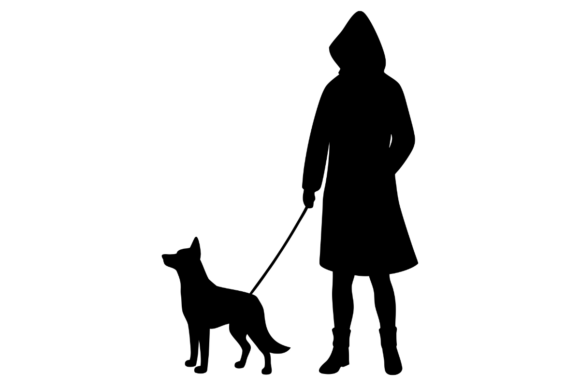 Silhouette of a Person in a Hooded Coat