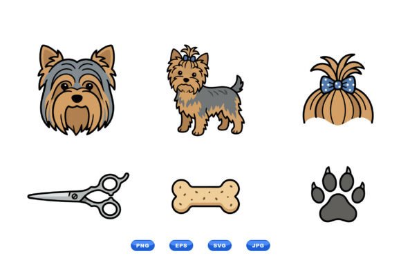 Yorkshire Terrier Clipart Set